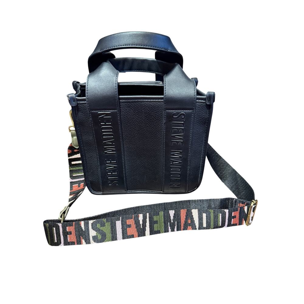 Steve Madden Bwebber Crossbody Bag w/Adjustable Multi Color Strap Double Handles